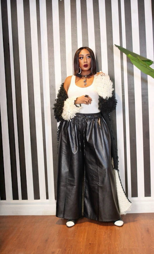 Funky Flare | Wide Leg Faux leather trousers